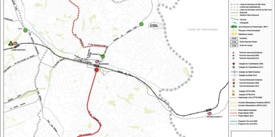 Bản đồ của Guaianases São Paulo - Công vận chuyển