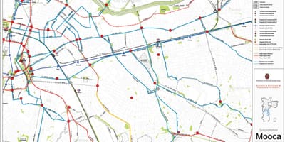 Bản đồ của Mooca São Paulo - Công vận chuyển