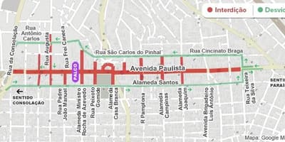 Bản đồ của Đơn avenue São Paulo