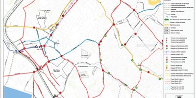 Bản đồ của Santo Tất São Paulo - Công vận chuyển