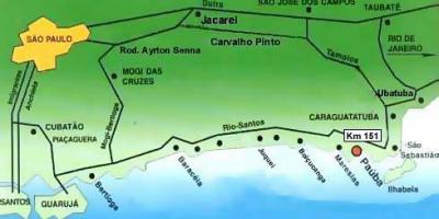 Bản đồ của São Paulo bãi biển