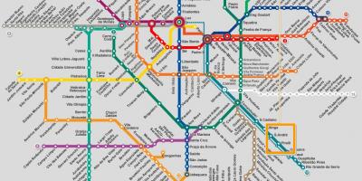 Bản đồ của São Paulo mạng metro