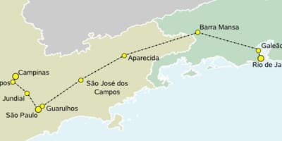 Bản đồ của tàu cao tốc, São Paulo