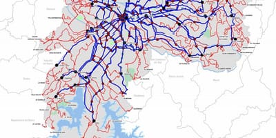 Bản đồ của thiết bị đầu cuối xe bus, São Paulo